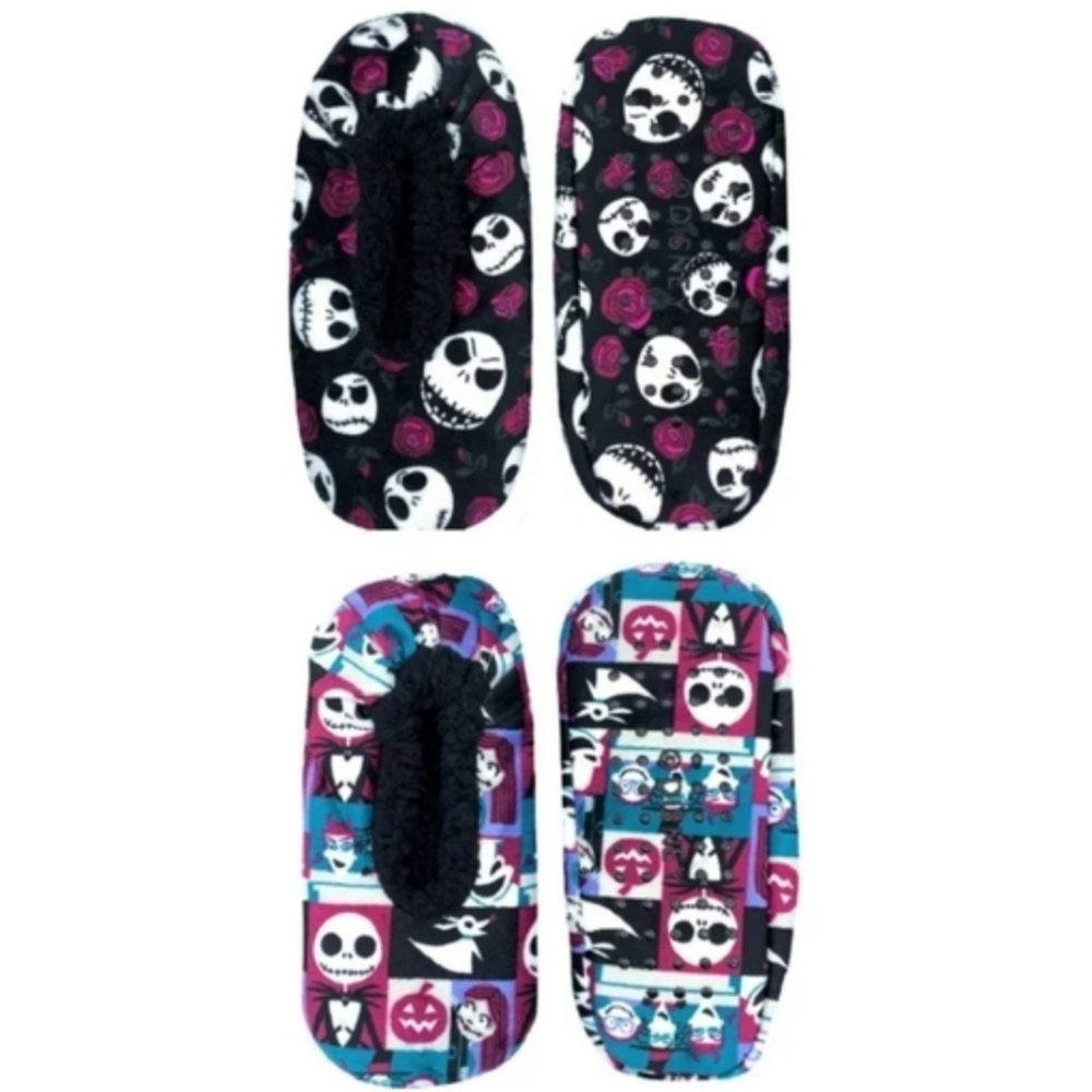 NWT 2 Pack Disney Nightmare Before Christmas Slippers 0585-G